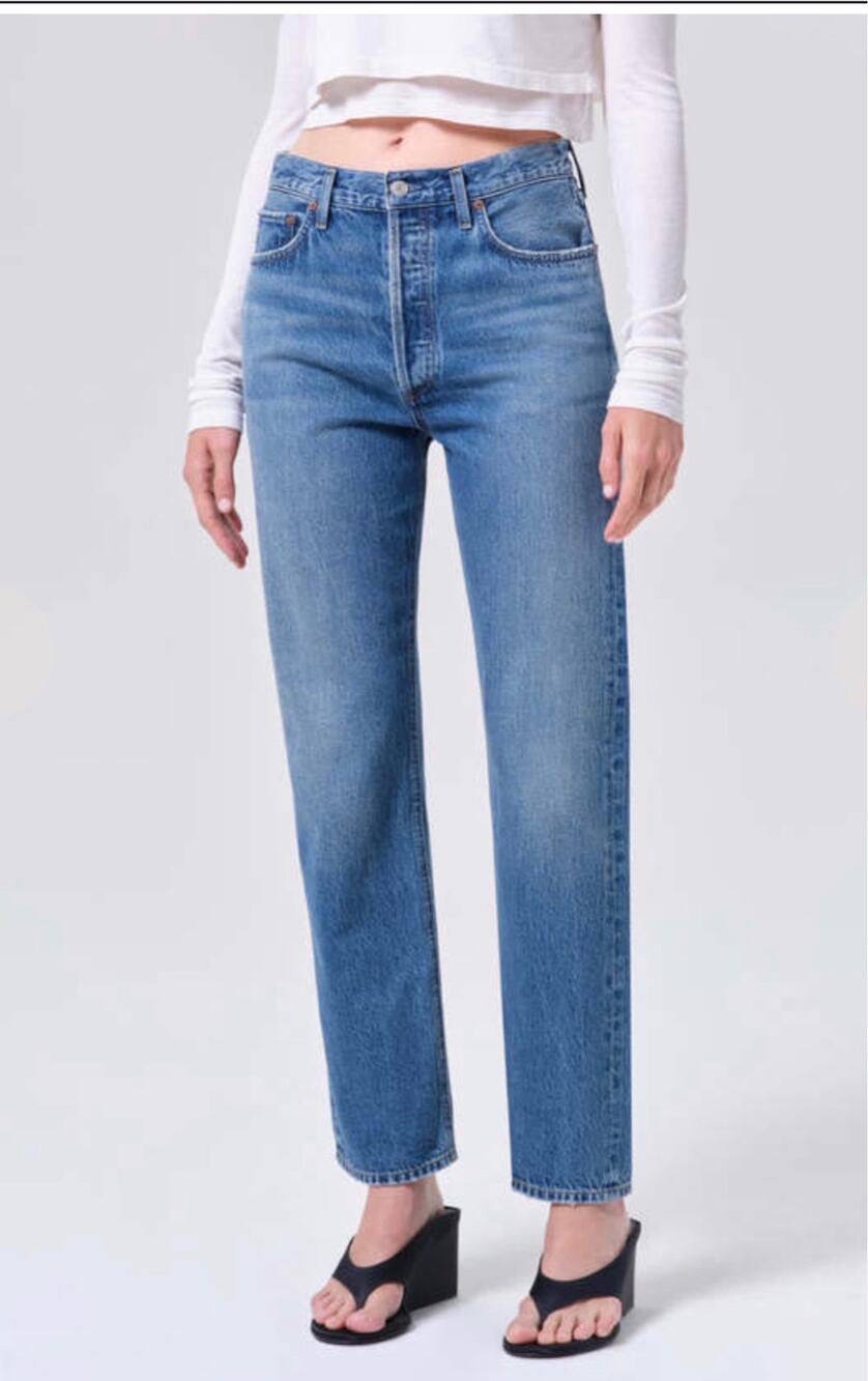 Agolde 90’s Pinch Waist High Rise Straight leg Jeans.